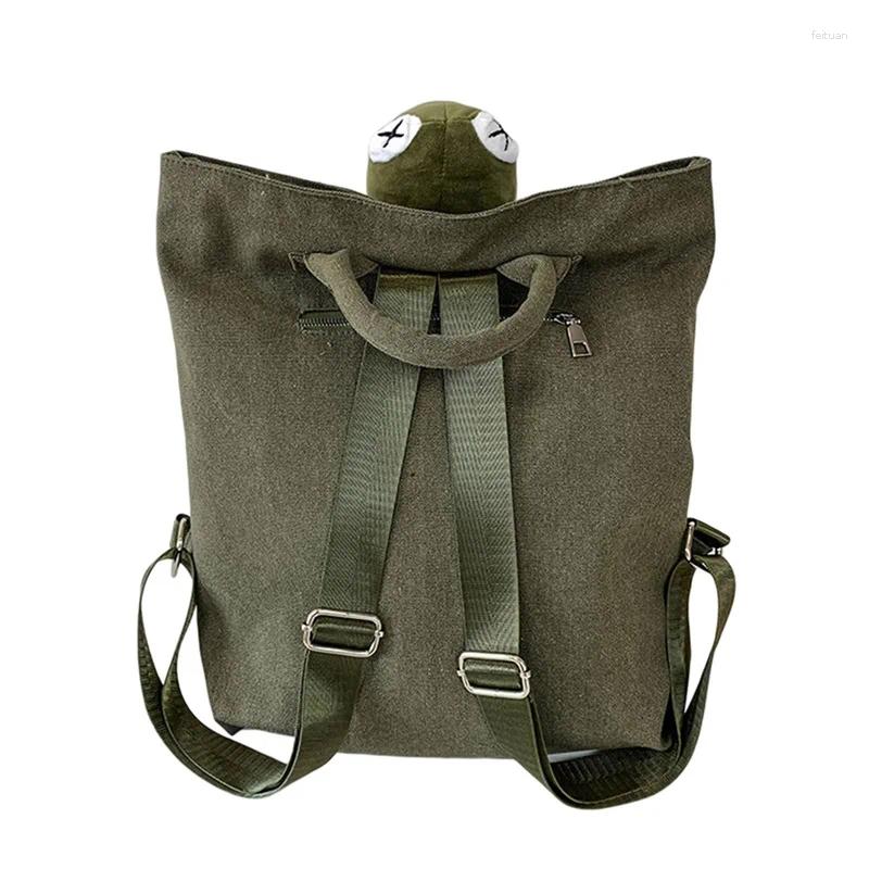 3 School Bags Graffiti Inlaid Plush Frog Monster Zip Large Capacity Backpack For Women Travel Adjustable Outdoor Rucac Men