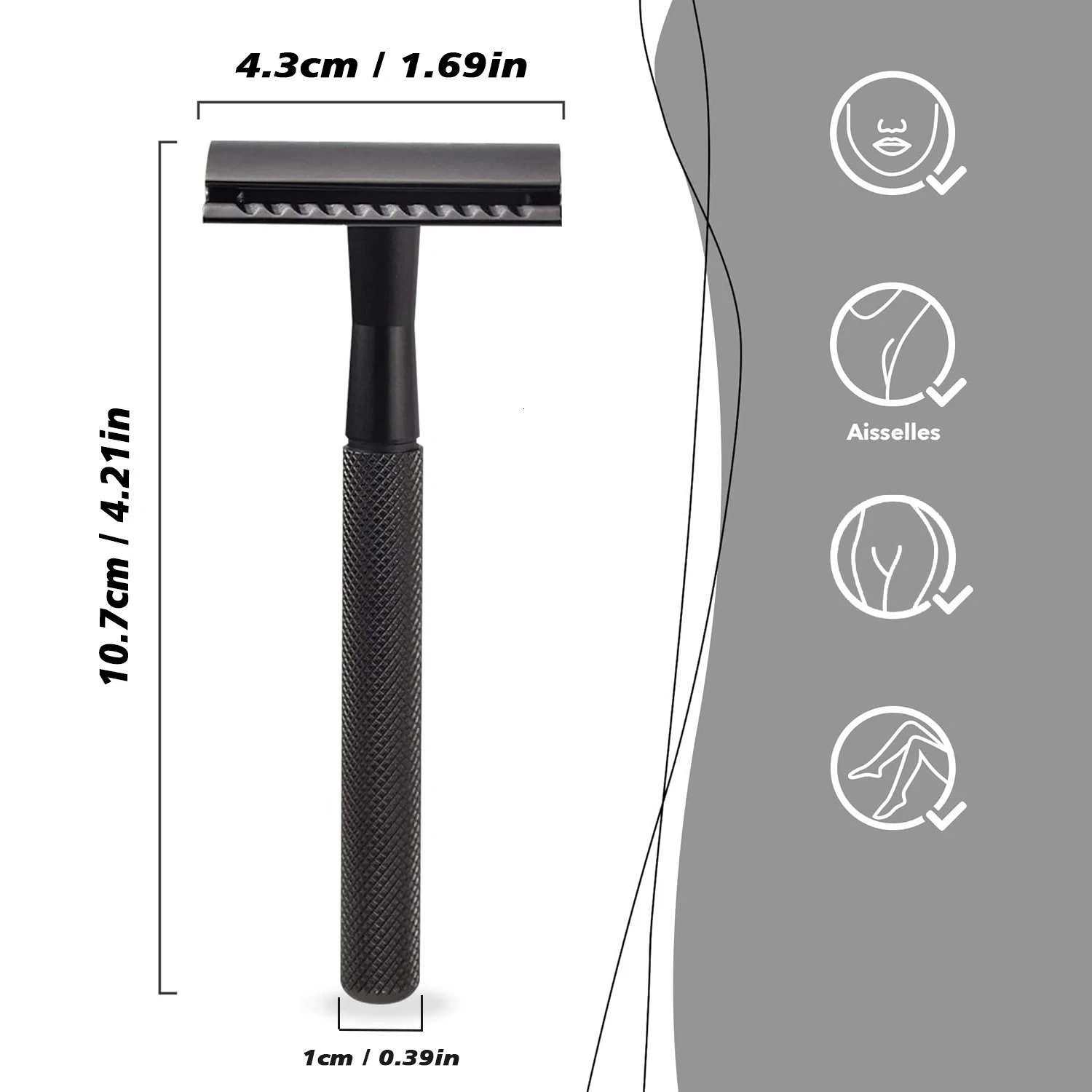 Safety Razor with Weighted Handle and 10 Double Edge Safety Blade RefillsSingle Blade Razor for Men 240627