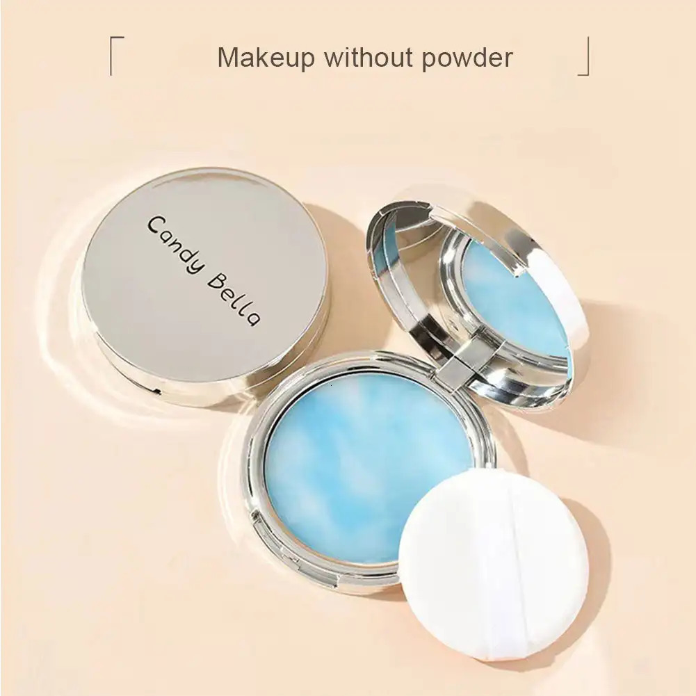 The Blue Sky Oil Control Long-lasting Powder Cake with Powder Puff Makeup Powder Waterproof Wet and Dry Face Powder 240627