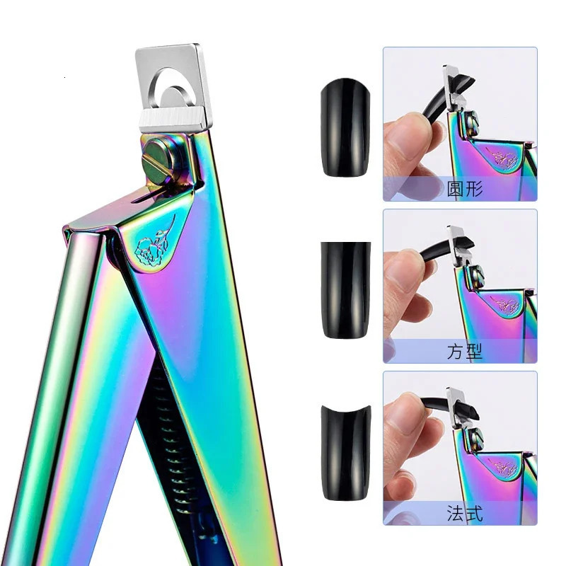 Professional Nail Art Clipper Special type U word False Tips Edge Cutters Manicure Colorful Stainless Steel Nail Art Tools 240627