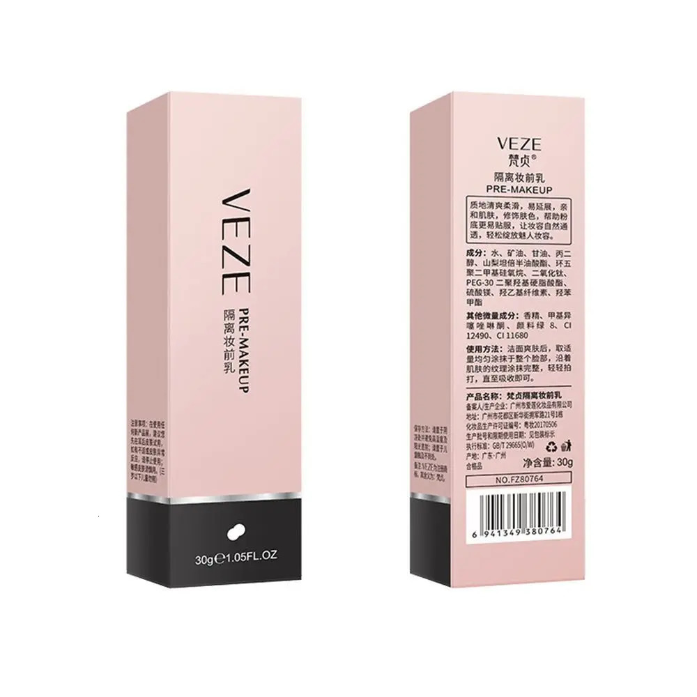 VEZE Foundation Breathable Lightweight Natural Cosmetic Concealer Pre-Makeup Primer Pore Eraser 240627
