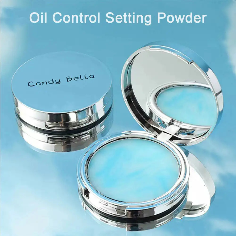 The Blue Sky Oil Control Long-lasting Powder Cake with Powder Puff Makeup Powder Waterproof Wet and Dry Face Powder 240627