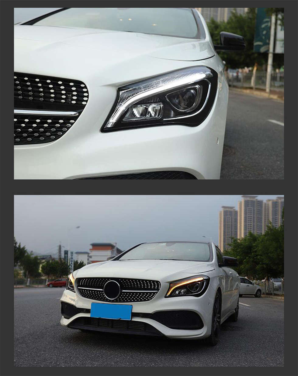Car Light Assembly For Benz W117 LED Headlight 2014-20 20 CLA220 CLA260 DRL Turn Signal High Beam Angel Eye light