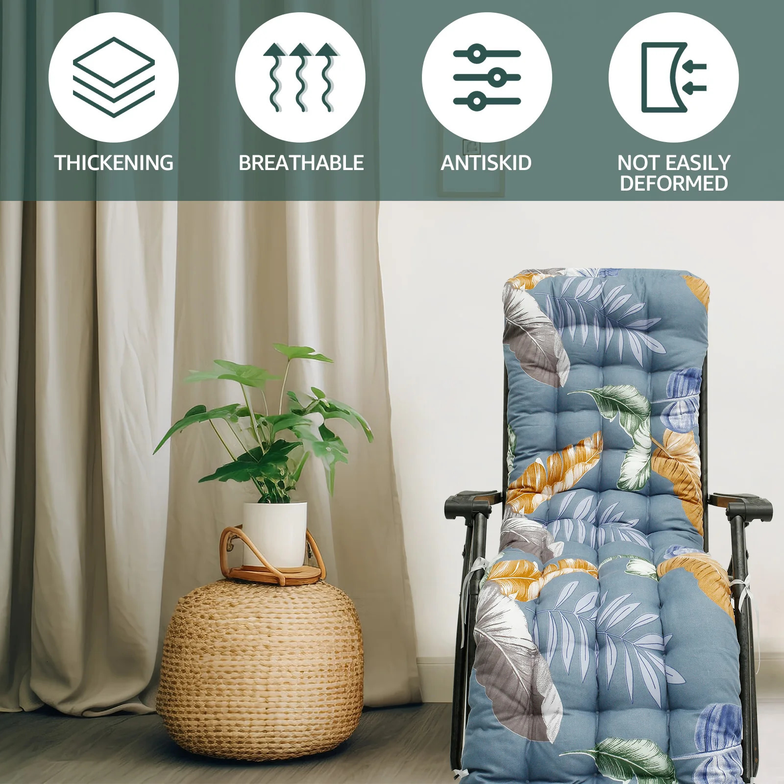 Recliner Soft Back Cushion Long Cushion Chair Soft Pad Sun Lounger Cushion Non-slip Breathable Comfortable 240619