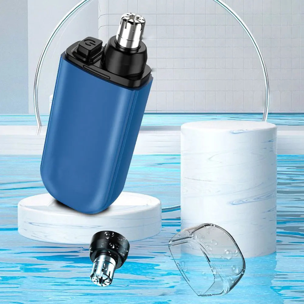 Cleanlook Portable Nose Hair Trimmer Electric Men Mini Nose Hair Remover Machine USB Charging Dual-Edge Blades Nose Trimmer 240627