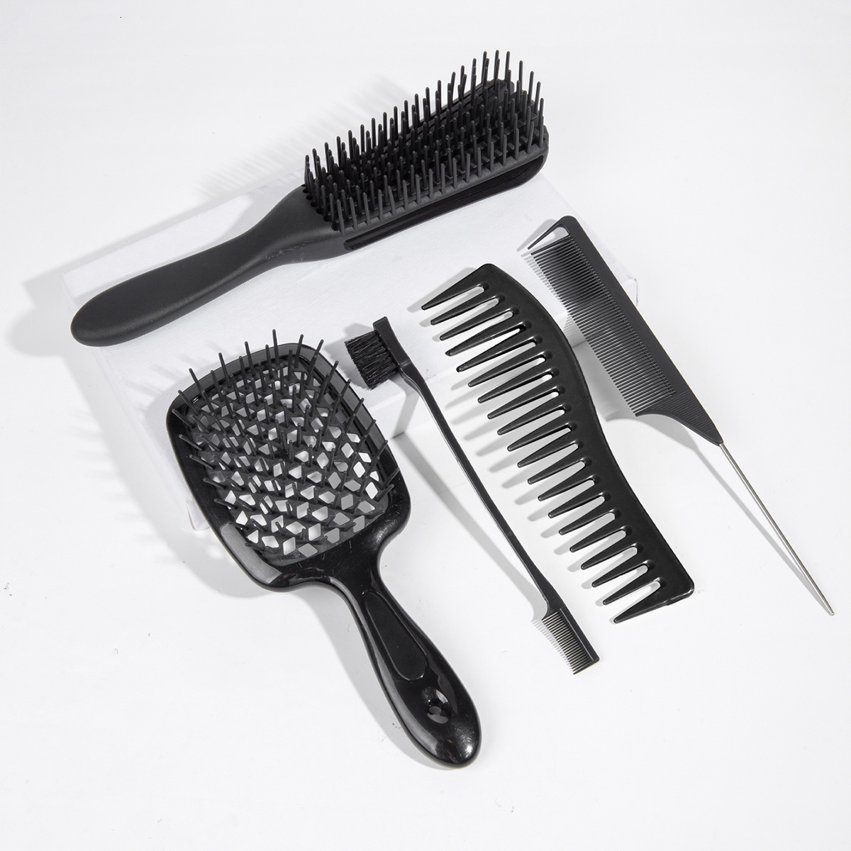 5 pcs/Set Detangling Set Scalp Massage Dual Edge Brush Styling Comb for Curly/Straight/Wet/Dry/Long/Short Hair F628-15
