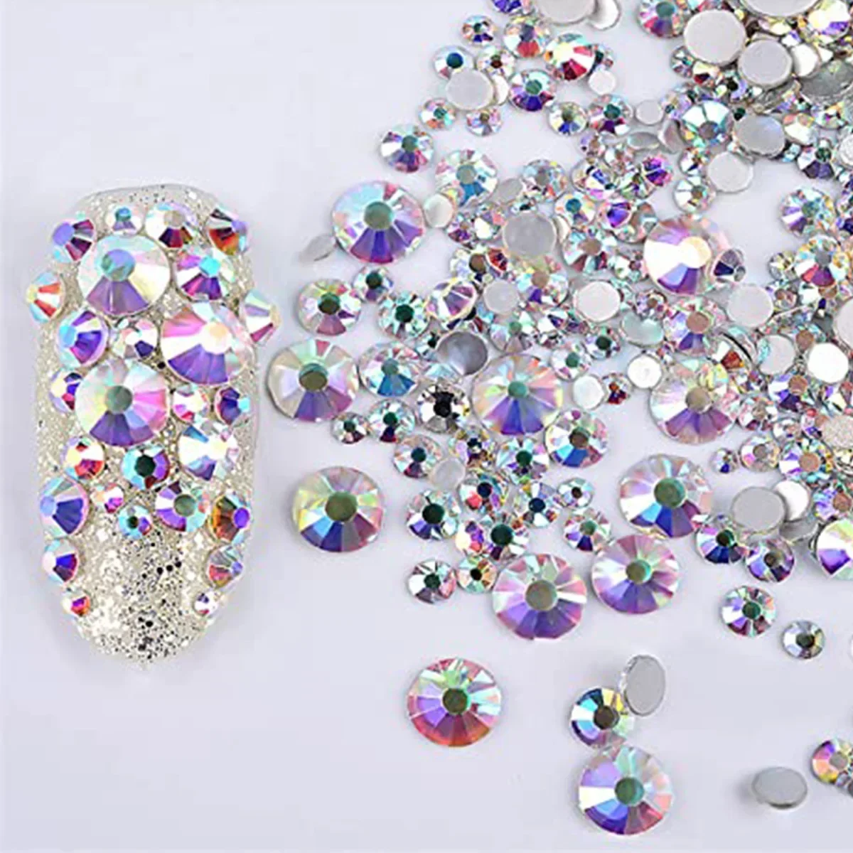 ss3-ss8 1440pcs Clear Crystal AB Gold 3D FlatBack Nail Art Rhinestones Decorations Nail Charms Shoes and Dancing Nail Decoration