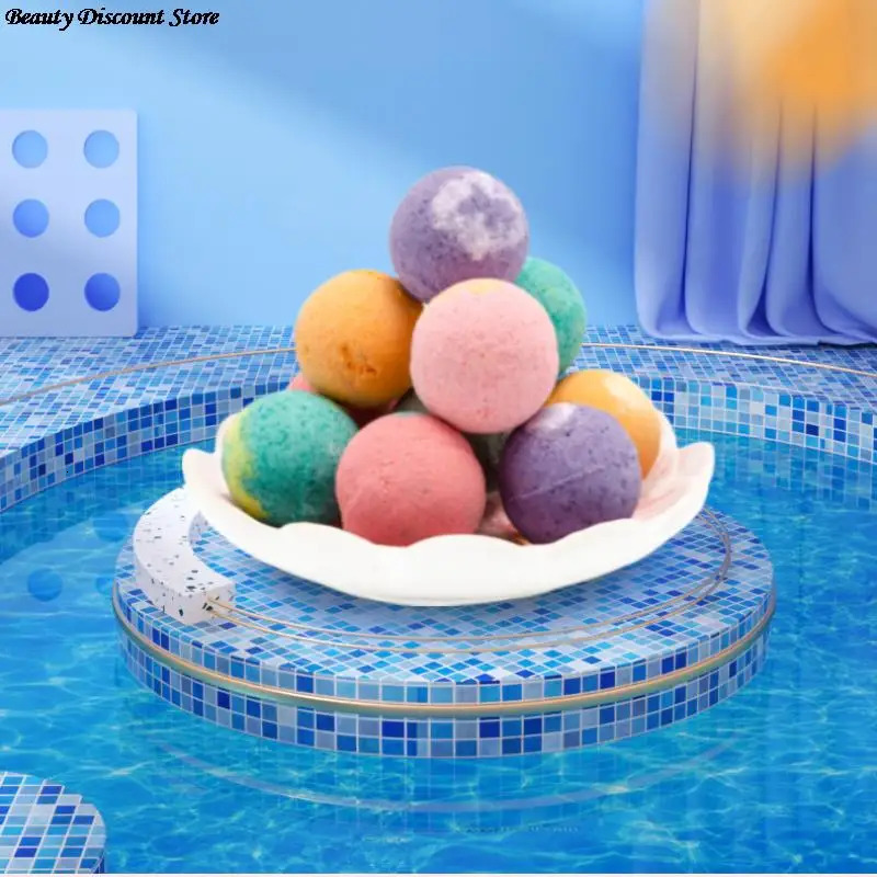 12Pcs Herbal Essential Oil Bubble Bath Ball Bombs Handmade Natural Bath Bathing Spa Foot Set Gift Ball Bath Mini 240627