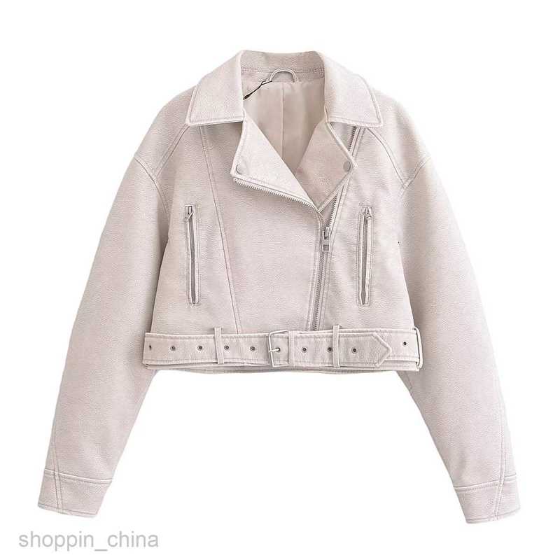 Women Jackets Coats Spring New Women's Street Fashion Washed Faux Leather Motorcycle Jacket Coat