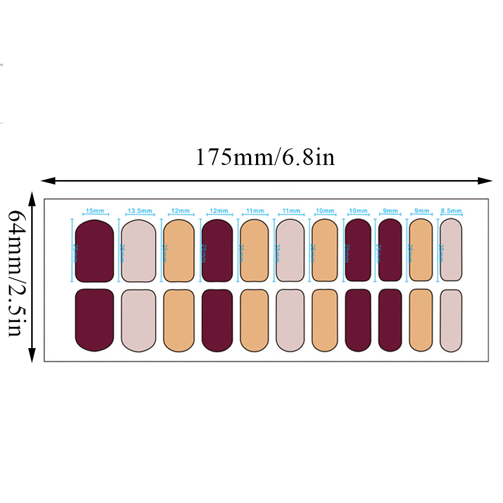 22 Tips Nail Art Stickers Full Cover Nail Polish Stickers DIY UV Gel Polish Nail Wraps Strips Professional Nails Decorations