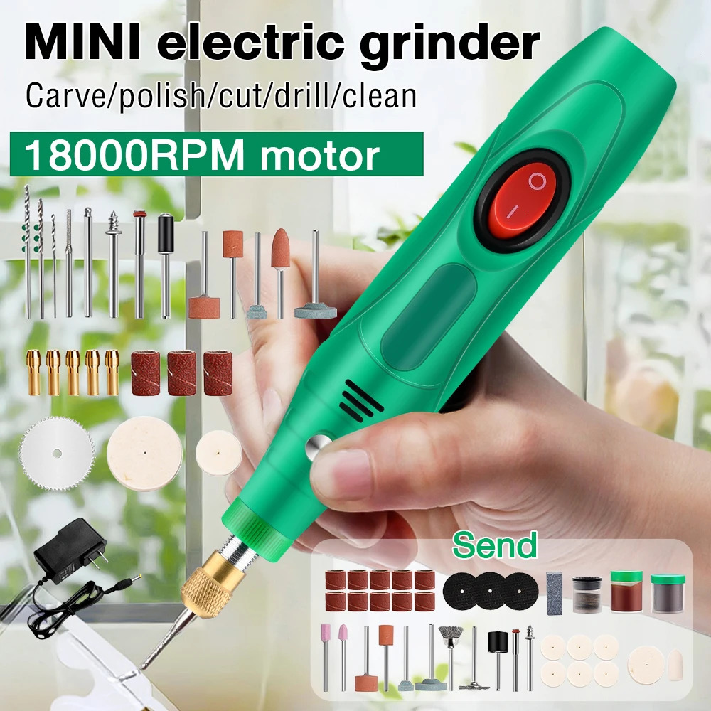 110-240V Mini Drill Polishing Engraver Pen Grinder Electric Rotary Tool Grinding Machine Miniature Household Tool 240627