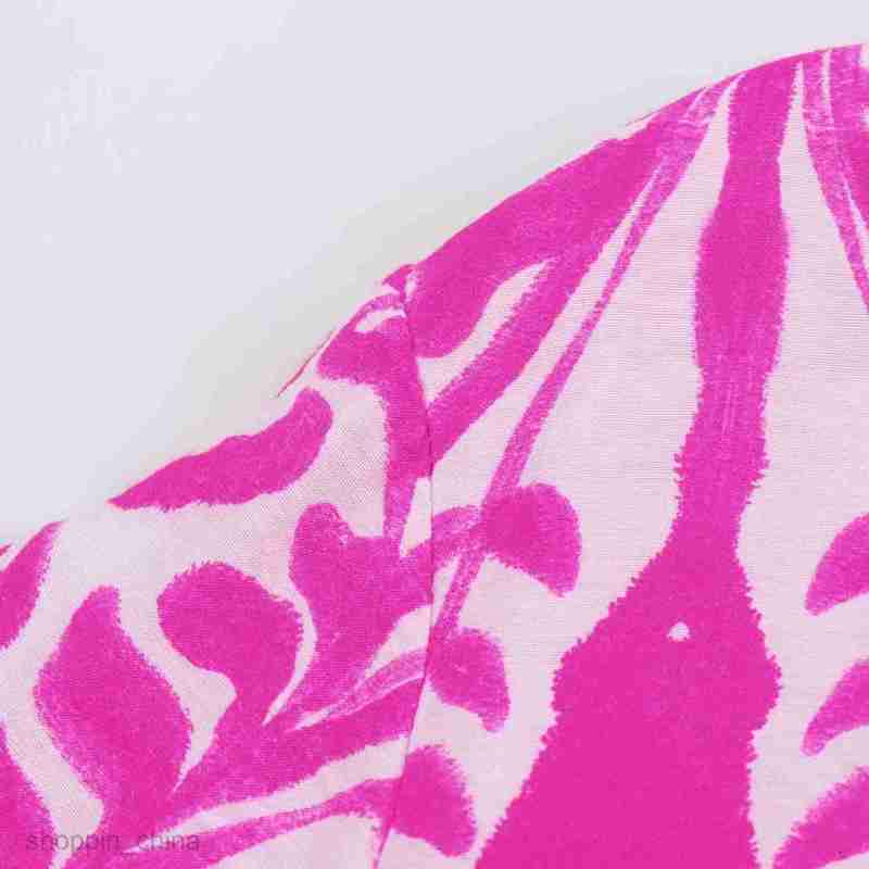 Basic Casual Women Dresses Summer Women's Polo Collar Cardigan Printed Loose Belt Shirt Dress F6487