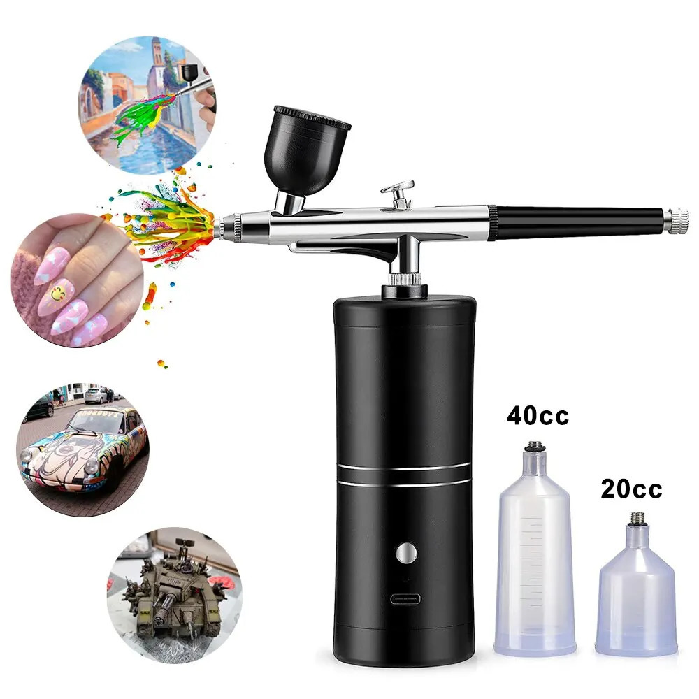 7.4v Airbrush Nail With Compressor Portable Air Brush Nails Compressor For Nail Art Paint Painting Crafts Airbrush Compressor 240627