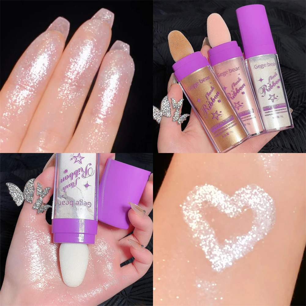 Polvo Hadas Face Body Highlight 3 Colors Cosmetics Highlighter Powder Shimmer Contour Blush Powder Face Makeup Fairy Powder 240627
