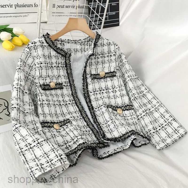 Women Jackets Coats tweed Hong Kong style outerwear for off-season wearing internet famous fried street jackets
