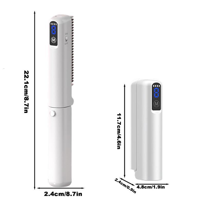 Wireless Straightening Anti-Scald Frizzy Fast Heated Brush Mini Hot Comb Ionic Hair Straightener F628-35