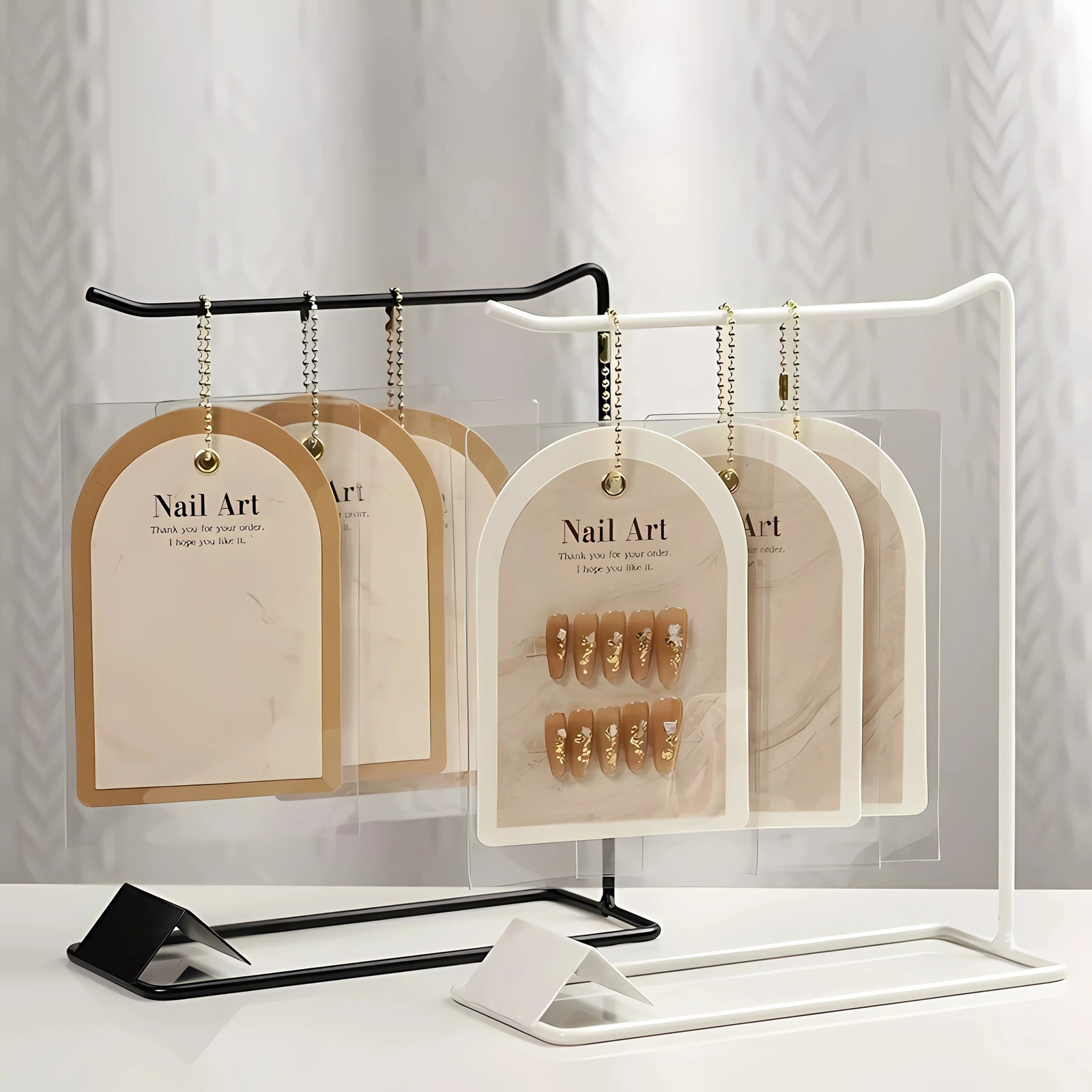 5 PCS Nail Sample Storage Organizer with Dustproof Bag Storage Ins Style Wear Nail Art Display Cards for Stand Manicure Tools 240627