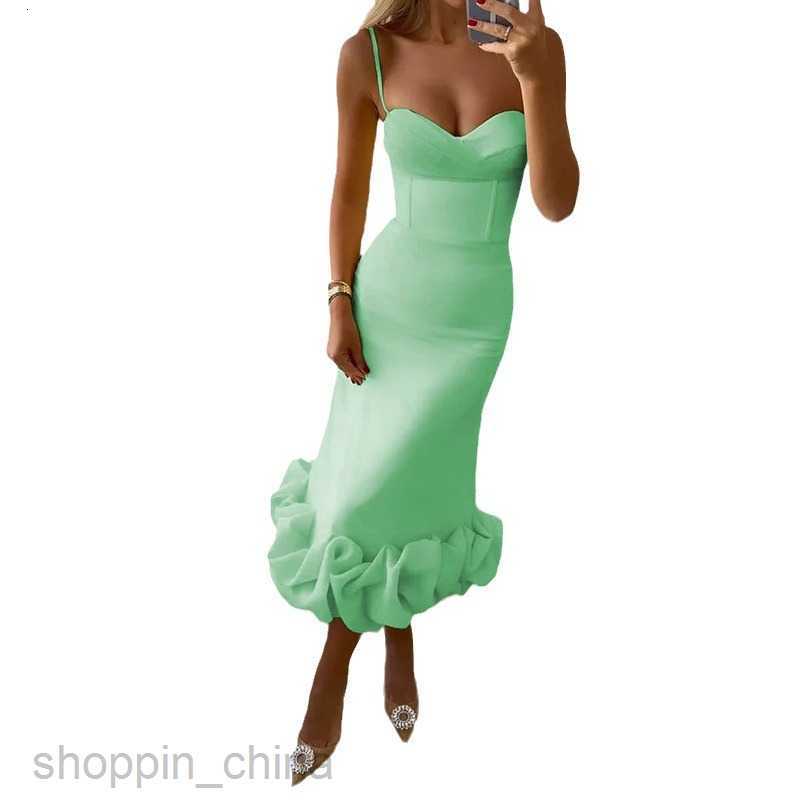 Basic Casual Women Dresses Women's Summer New Sexy Strap Sleeveless Strap Solid Color Dress