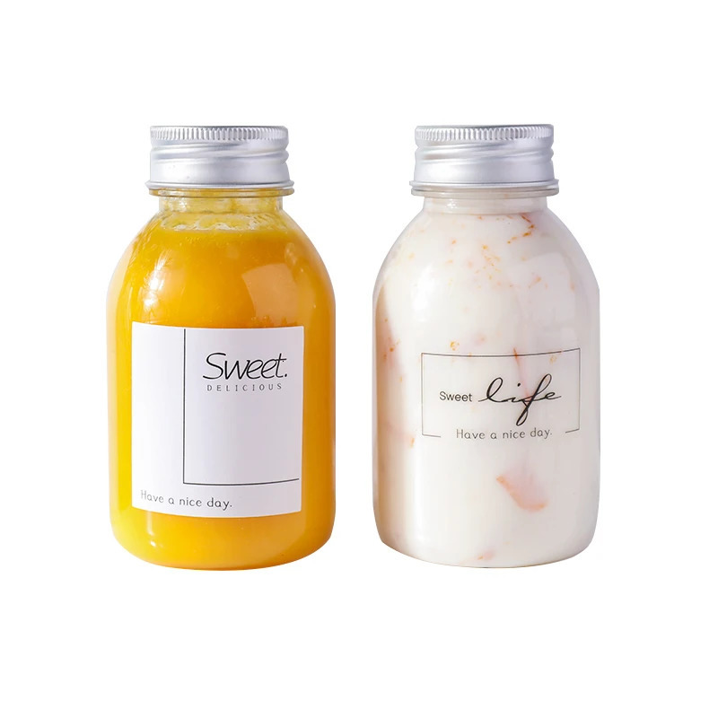 10pcs/lot Fruit Water Cup Beverage Disposable Yogurt Food Grade Plastic Milk Tea Shop Juice Bottle Party 240628