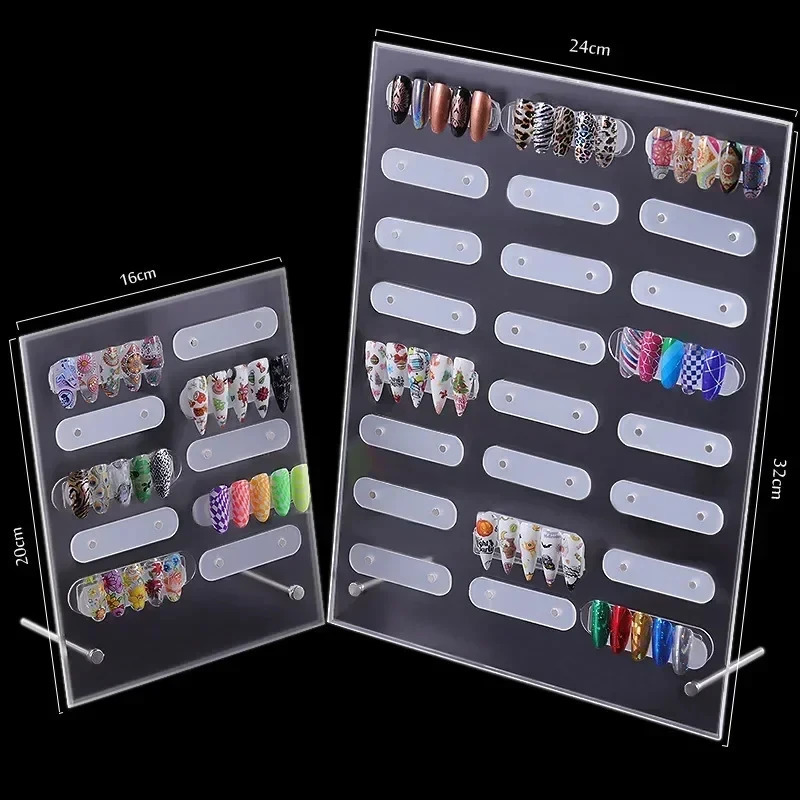 Nail Art Transparent Acrylic Dust-proof Display Stand Display Board Work Sample Display Frame Art Tools Nail Organizer A 240627