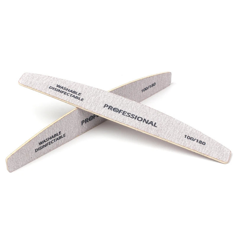 10pcs/Lot Wooden Nail Files Professional Nail Buffer 100/180 limas manicura Block Grey Boat Gel Polishing Wood Sanding Nail File 240627