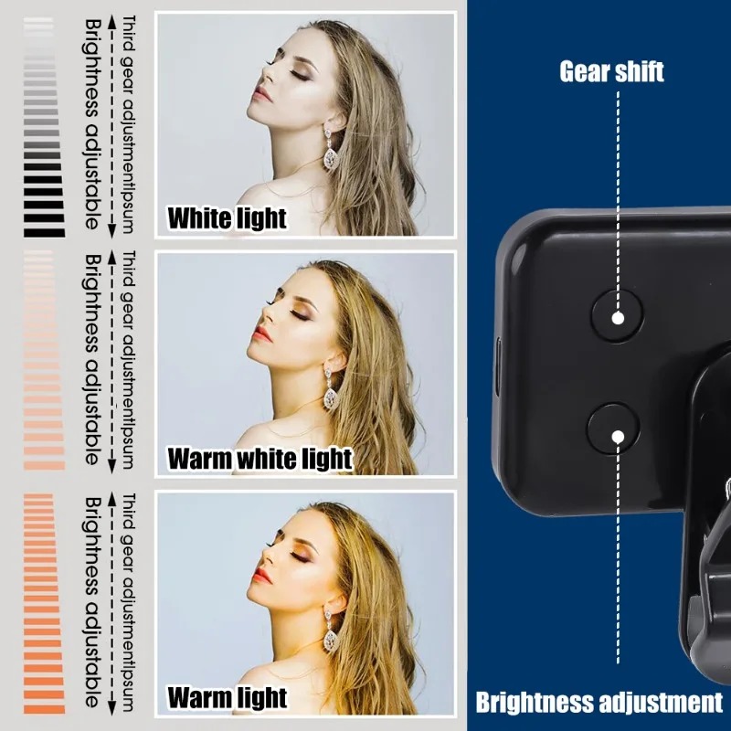 Rechargeable Mobile Phone Flashes LED Computer Selfie Lights Adjustable 3 Light Modes for IPad Camera Laptop Protable Lamp Clip
