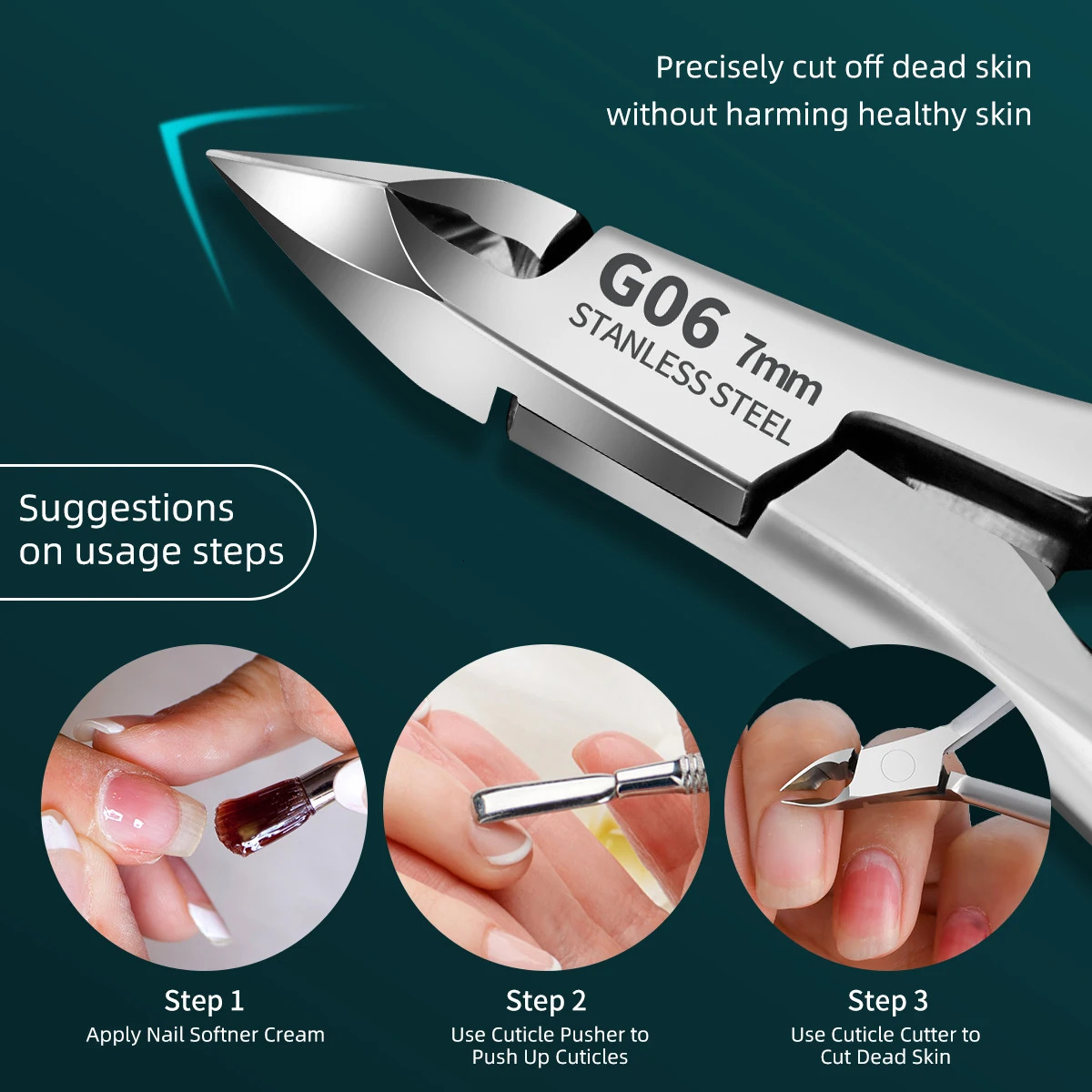 Russian Ieather Clippers Professional Nail Salon Tools Vietnam Craft Stainless Steel Double Fork Ieather Clippers High-end Nail 240627