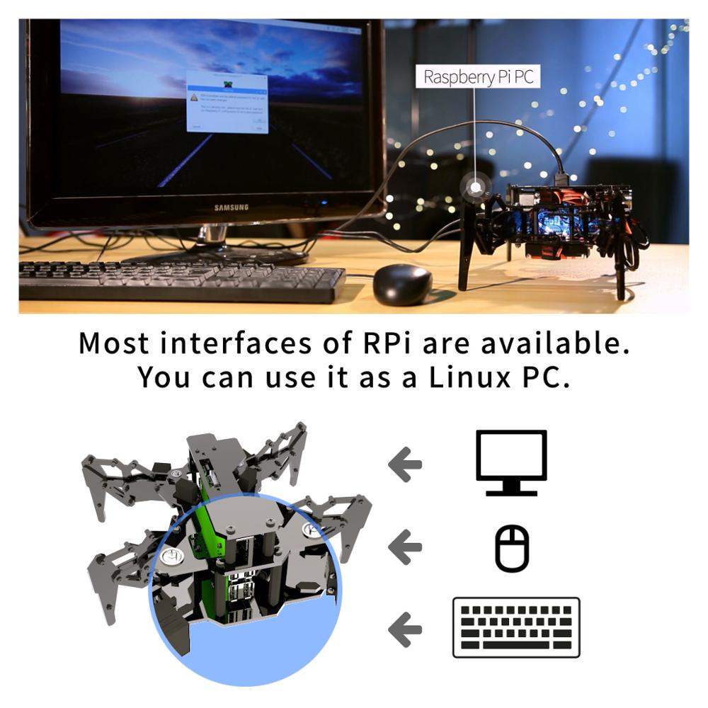 Adeept DarkPaw Bionic Quadruped Spider Robot Kit for Raspberry Pi, OpenCV Tracking (Raspberry Pi Board Not Included)