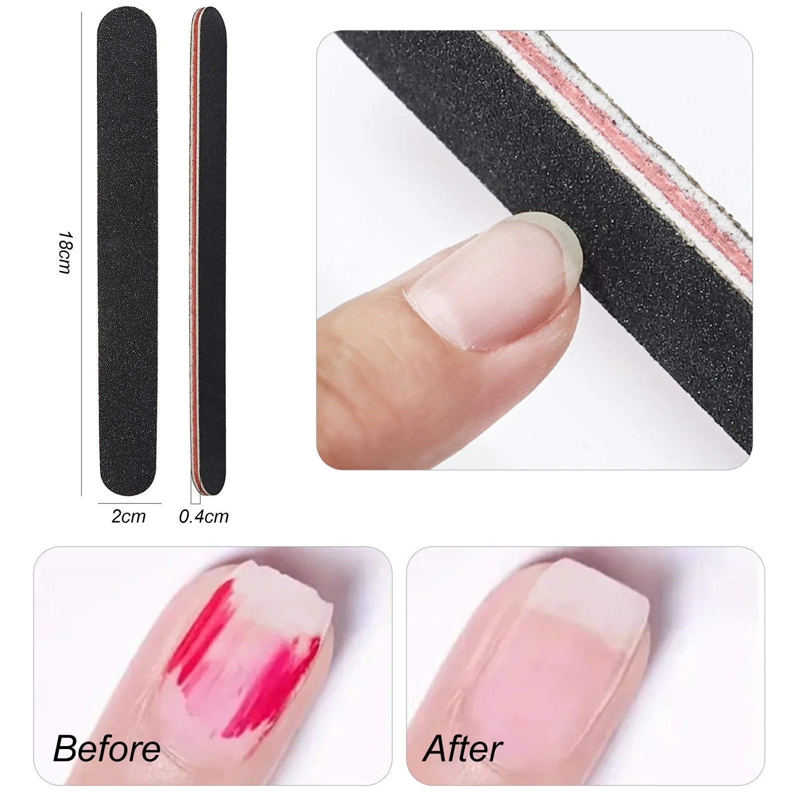 18pcs/set Nail Buffer Professional Sand Sponge Nail Files Manicure UV Gel Nails Polisher Set Brush Acrylic Nail Kit Salon Tools 240627