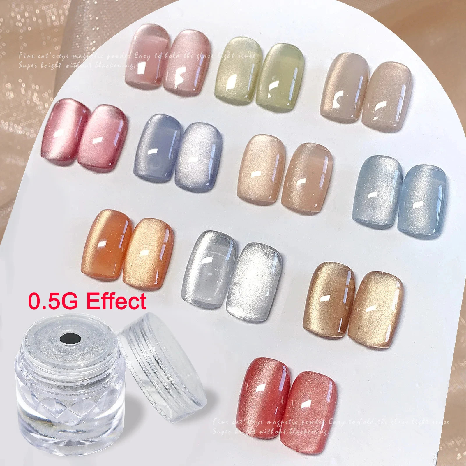 Upgrade Velvet Cat Eye Magnetic Powder Porcelain White 9D Effect Matching With Any Colors DIY Nail Art Decoration Chrome Pigment 240627