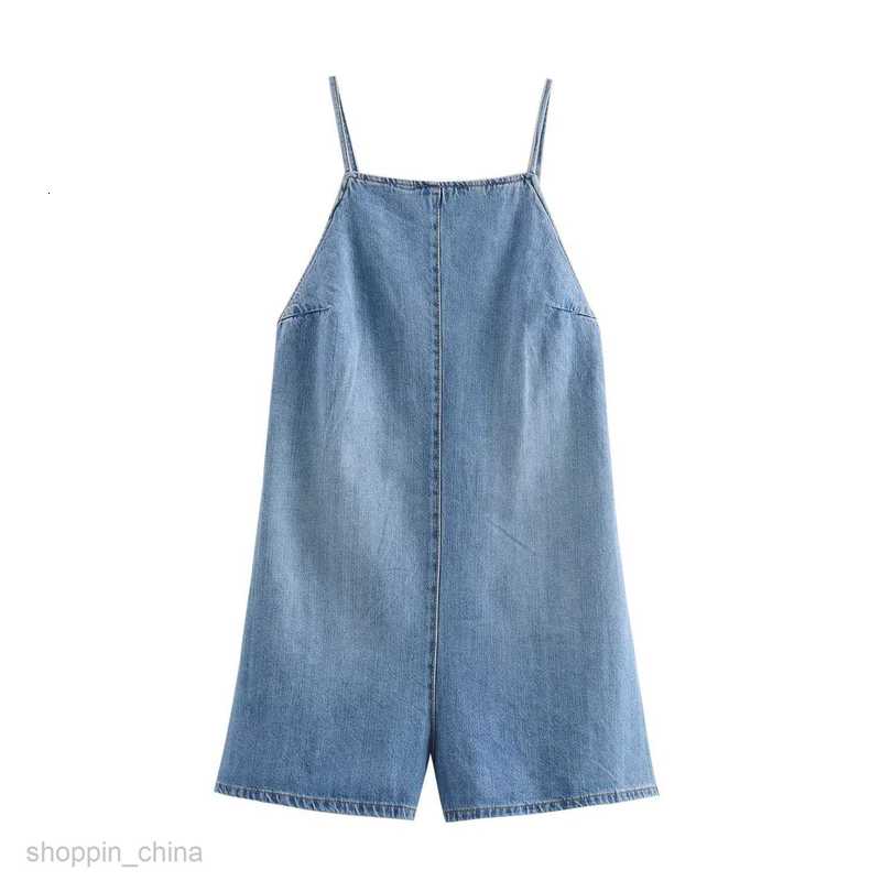 Women Jeans Women's Summer Fashion Street denim style backless slim fit women's jumpsuit