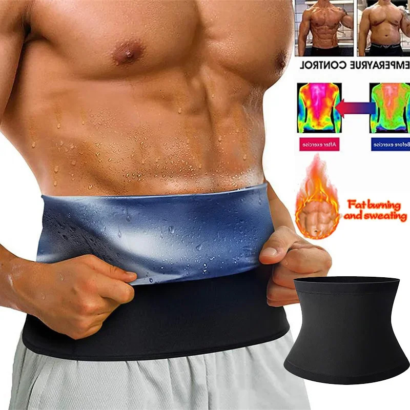 Sauna Waist Trainer Slimming Belt Men Gym Fitness Cincher Belly Control Corset Sweat Fat Burning Women Body Shaper Weight Loss 240618