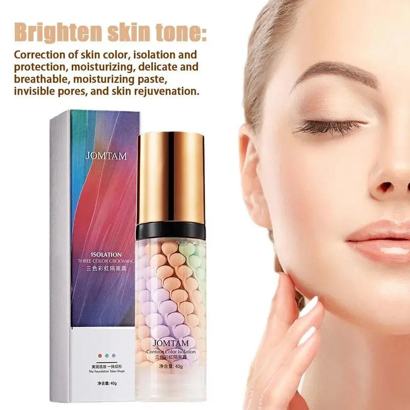 Makeup Primer Three Colors Liquid Concealer Invisible Pore Brighten Skin Mixed Isolation Lotion Face Makeup Primer Base Cream 240627