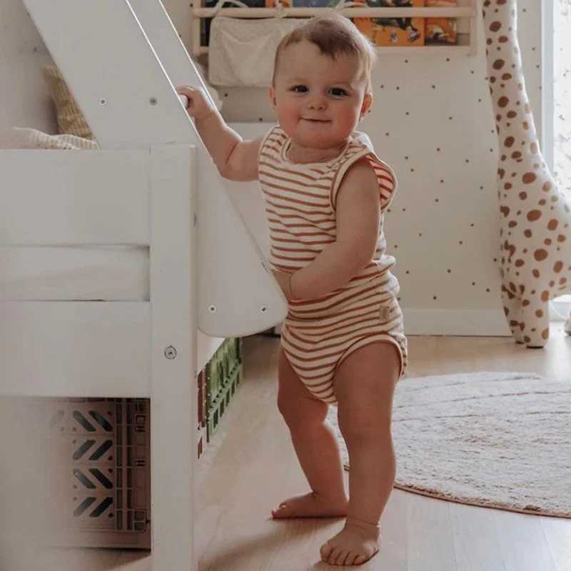 Pajamas Baby two-piece set for boys and girls summer tank top Bloomers set for children casual basic style set striped baby cute clothing set WX5.31