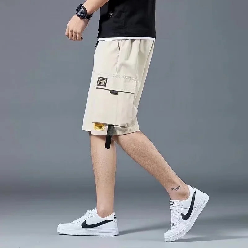 Summer Mens Solid Color Military Cargo Shorts Casual Multipocket Fitness Baggy Tactical Short Pants Y2K Streetwear Bermudas 240620