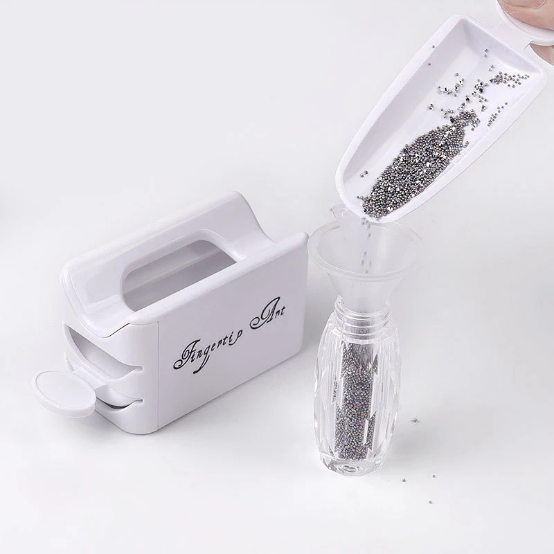 Nail Glitter Powder Drill Recycling Box Dip Container Manicure Nails Art Accesoires Storage Tools Nail Sequins Set Gift