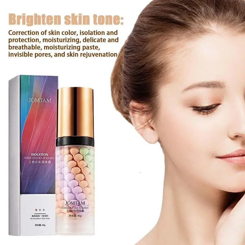Makeup Primer Three Colors Liquid Concealer Invisible Pore Brighten Skin Mixed Isolation Lotion Face Makeup Primer Base Cream 240627