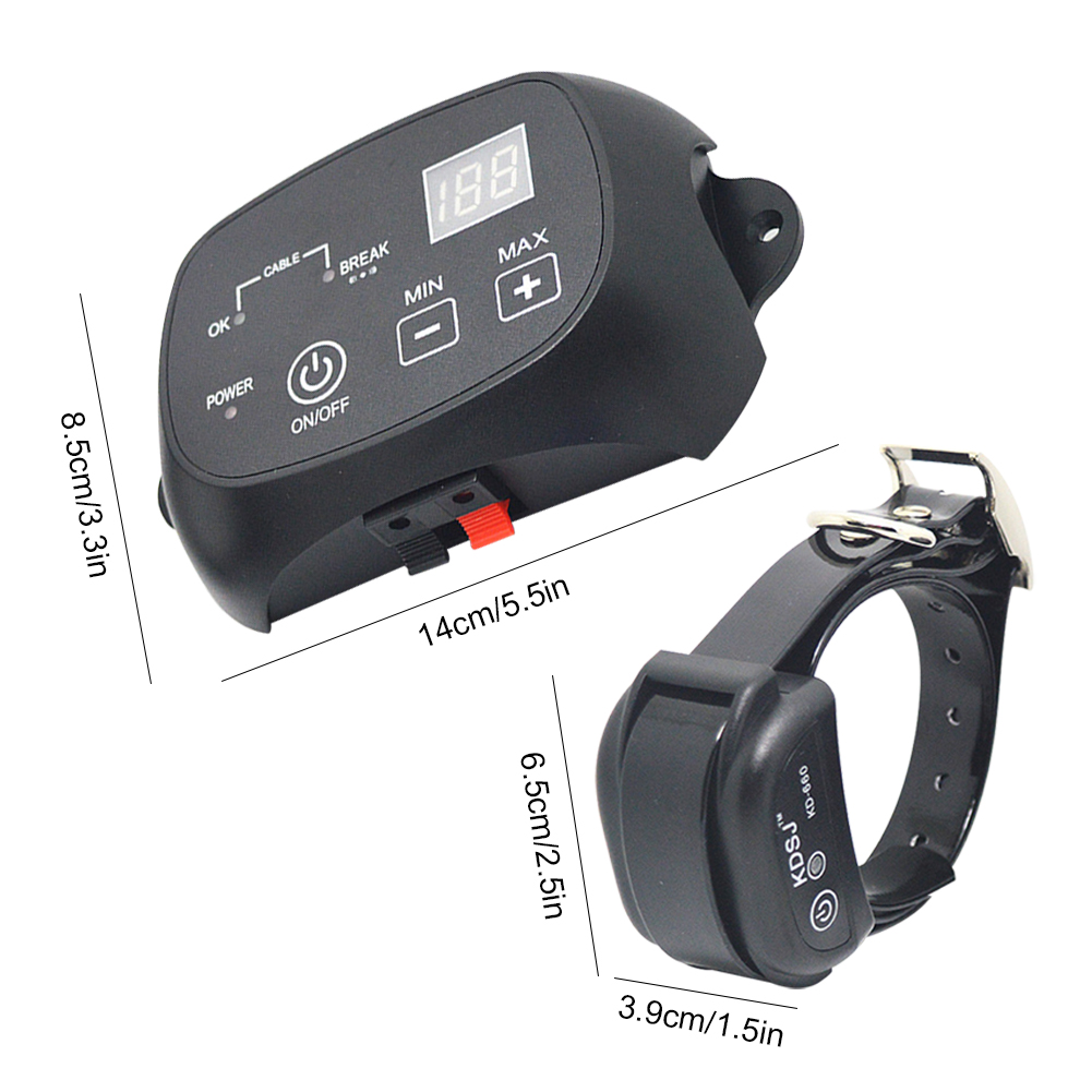 Invisible Pet Boundary Containment Remote Control Electronic Dog Fence System with Rechargeable Waterproof Receiver Outdoor Use