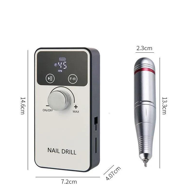 45000RPM Professional Electric Nail Drill Machine Rechargeable Nail File Nails Accessories Gel Nail Polish Sander Low Noise 240627