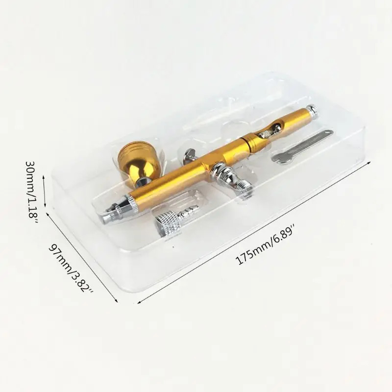 Dual Action Gravity 0.m Nozzle Airbrush Cake Decorating Nail Art Paint 240627