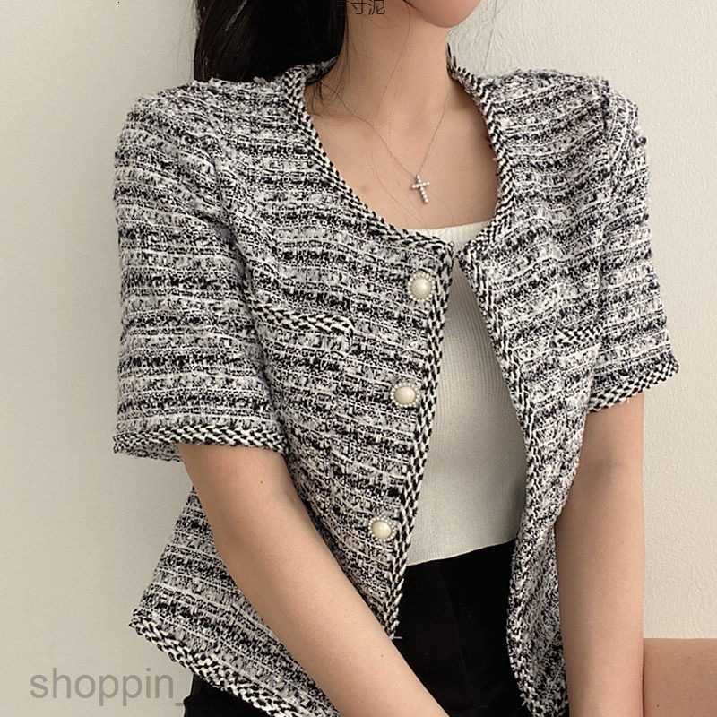 Women Jackets Coats sense niche short sleeved small fragrant jacket cardigan women's summer new explosive street short top