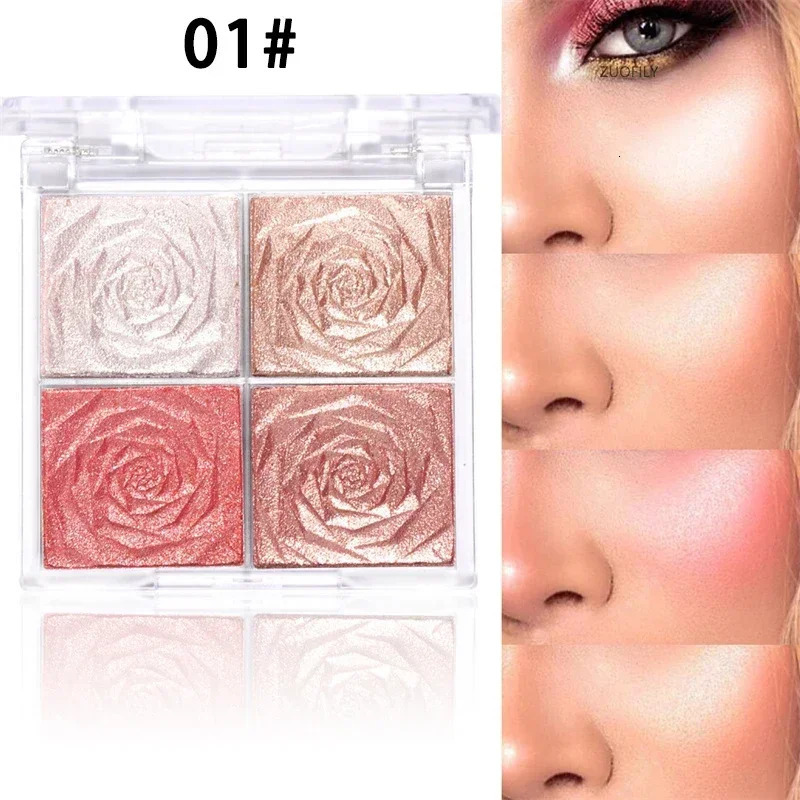 Highlighter Contour Palette Makeup 3D Bronzer Matte Contour Powder Rose Blush Highgloss Palette Cosmetics 240627