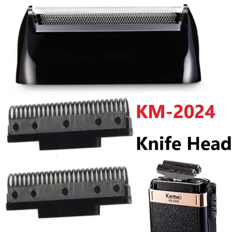 1Set Beard Shaving Parts Razor Blade Shaver Head For Mens Electric Shaver KM-2024 Razor Mesh Blade Net Original Replacement 240627