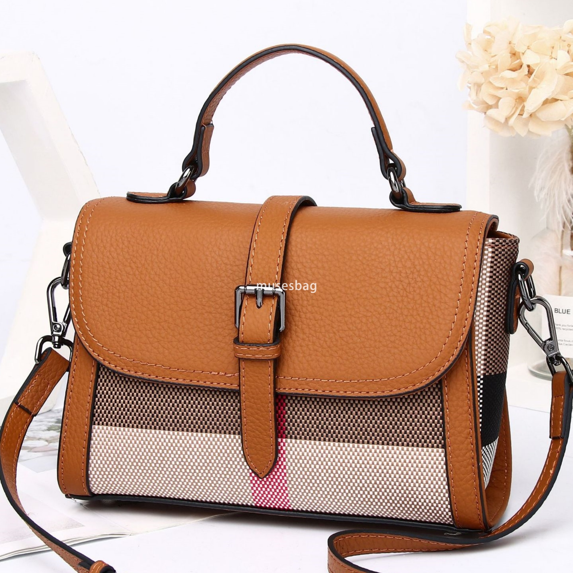 European and American fashion niche design casual leather women bags trendy new high-end plaid bags cowhide tote bags handbags for women