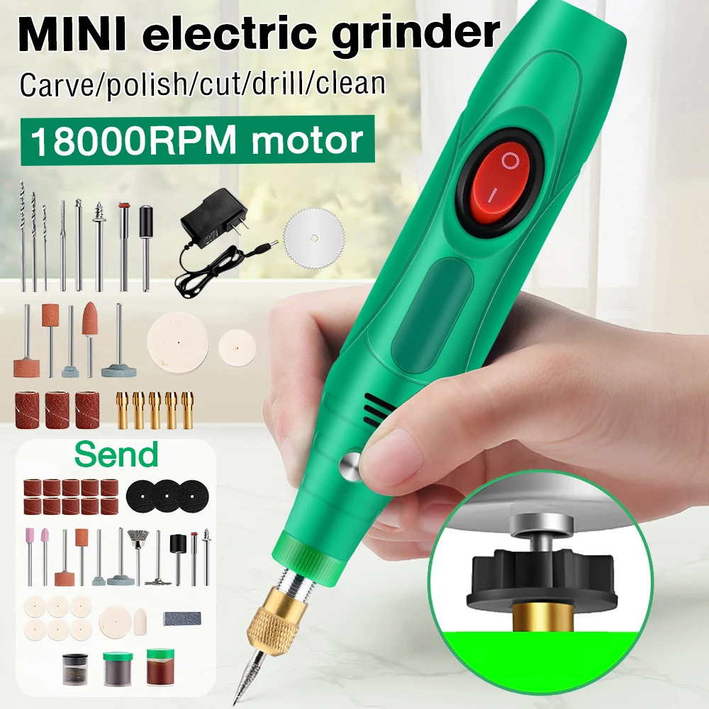110-240V Mini Drill Polishing Engraver Pen Grinder Electric Rotary Tool Grinding Machine Miniature Household Tool 240627