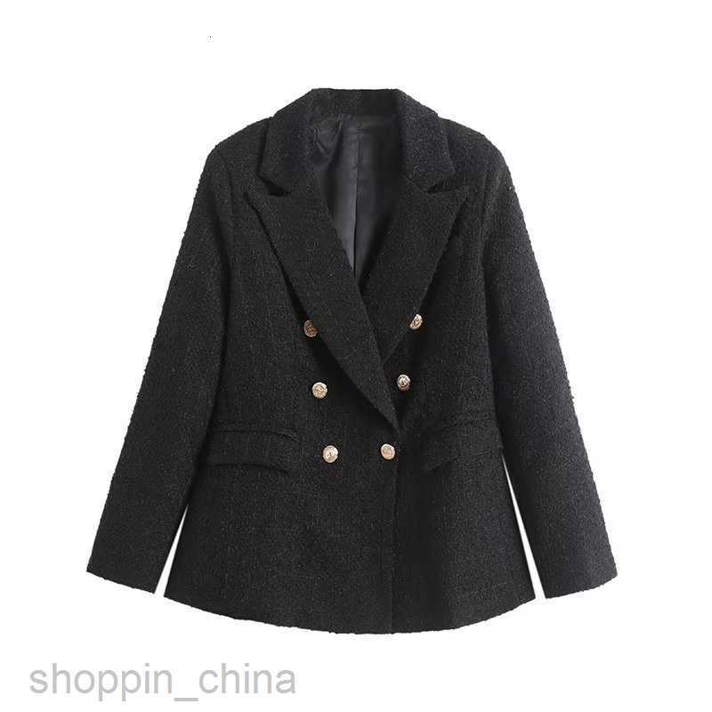 Women Jackets Coats New Women's 4-color Texture Double breasted Mid length Suit Coat for Women K2