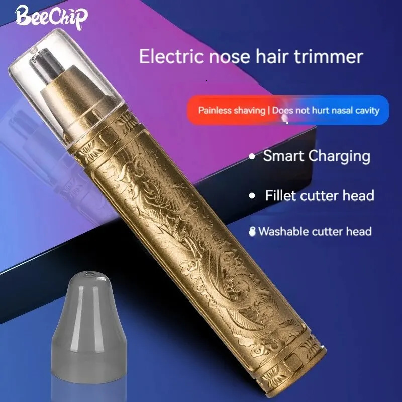 Golden Dragon And Phoenix Nose Hair Trimmer Clear Nostrils Small And Convenient Washing With Knife Head Unisex Convenience 240627