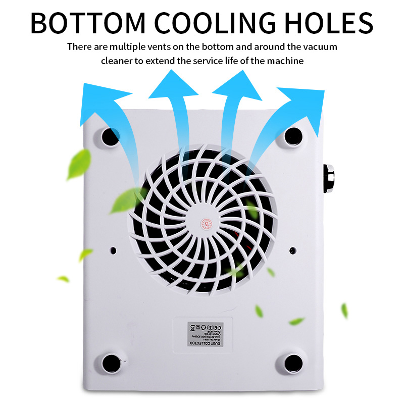 Nail Dust Collector Vacuum Cleaner Gel Nails Powder Reducer Absorber Sucker Extractor Fan for Manicure Professional Aspirator