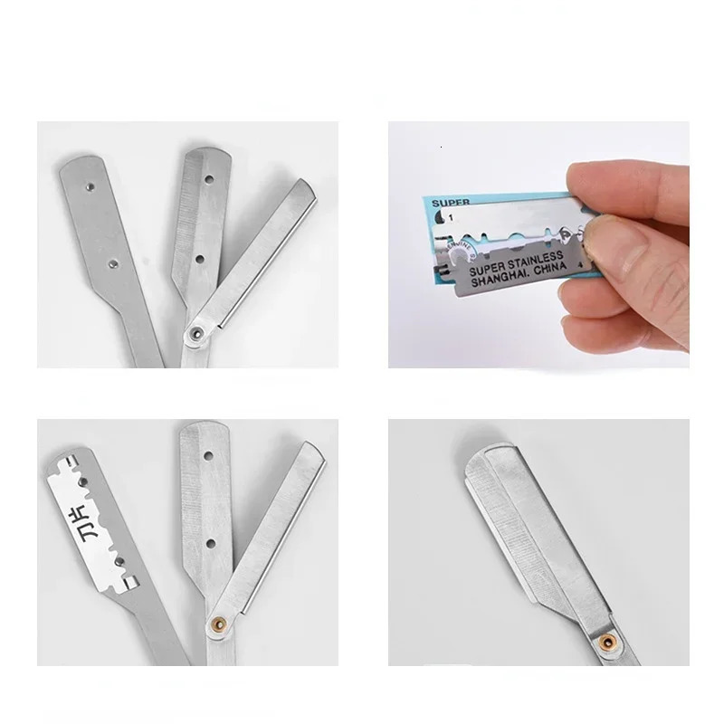 Manual Male Only Razor 2 Colors Professional Manual Razor Folding Stainless Steel Barber Razor Shaving with Razor Blade Shaving 240627