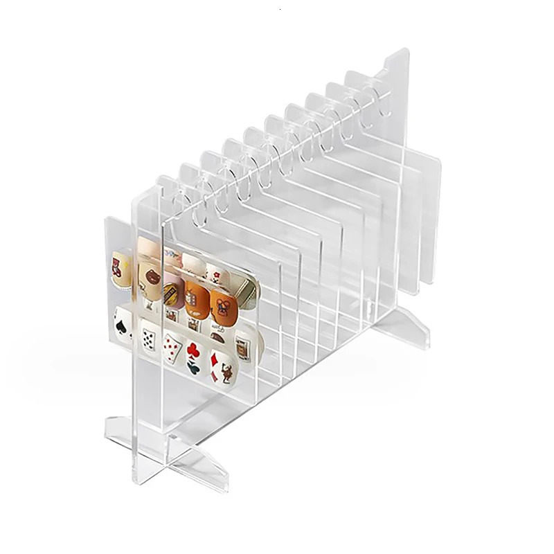 Ins Transparent Acrylic Hook Style Nail Art Display Rack Board Gel Color Works Sample Exhibition Tools 240627